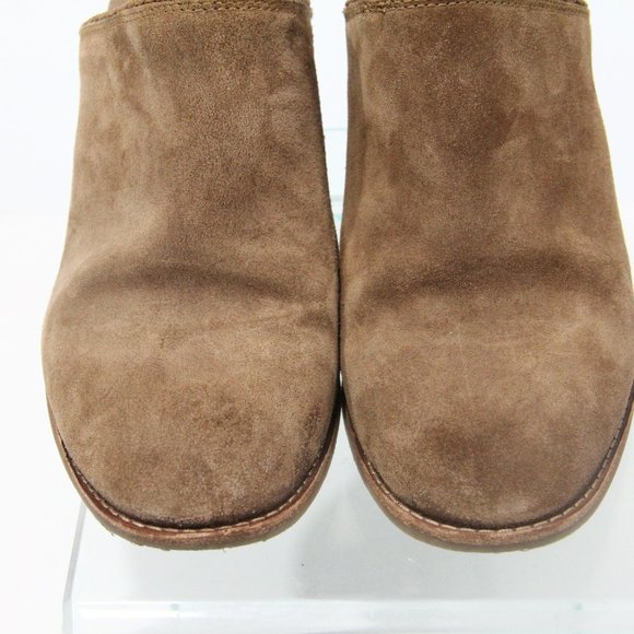 Sofft Suede Clogs Women Western Shoes sz 8 Slip on Mule Tan Nicki Block Heel - Picture 10 of 11